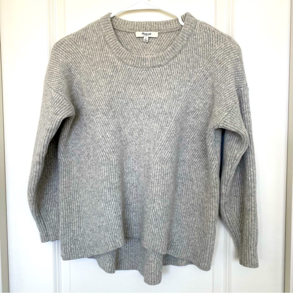 MADEWELL High-Low Grey Merino Wool Sweater Size S